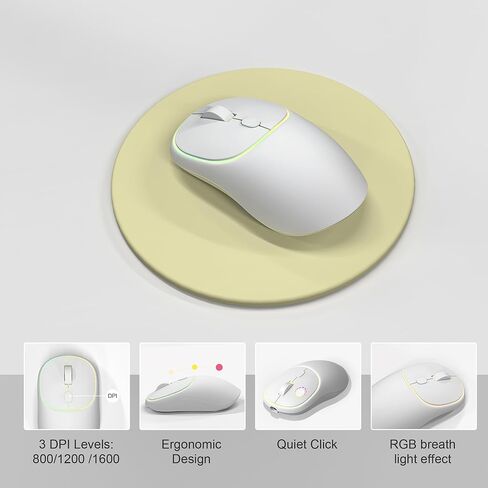 مجموعة ماوس لوحة المفاتيح اللاسلكية MageGee V650S، 2.4G كاملة الحجم بإضاءة خلفية RGB وصامتة للغاية ولوحة مفاتيح وماوس للألعاب مع لوحة أرقام لنظام التشغيل Windows وسطح المكتب والكمبيوتر المحمول والكمبيوتر الشخصي (أسود) in Kuwait