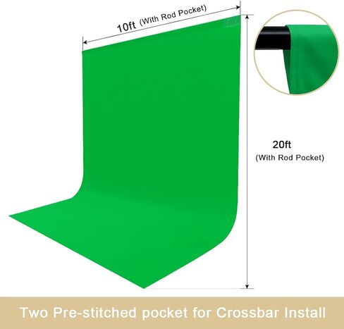 10X20ft Black Photo Backdrops for Photography, LCUIRC Two Rod Pocket Backdrops Curtain for Parties, Polyester Fabric Background with 4 Clamps for Product Protrait Photoshoot or Parties Decoration in Saudi Arabia