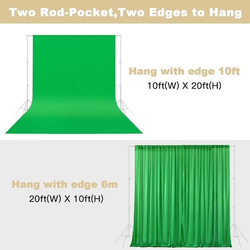 10X20ft Black Photo Backdrops for Photography, LCUIRC Two Rod Pocket Backdrops Curtain for Parties, Polyester Fabric Background with 4 Clamps for Product Protrait Photoshoot or Parties Decoration in Saudi Arabia
