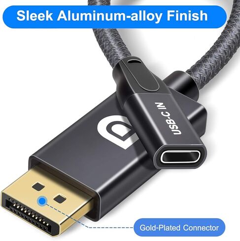 محول كابل USB C أنثى إلى DisplayPort ذكر، مدخل USB من النوع C 3.1 إلى محول DP Ouput، محول USBC Thunderbolt 3 بدقة 4K 60 هرتز لجهاز MacBook Pro الجديد، وMac Air، وChromebook Pixel والمزيد in Kuwait