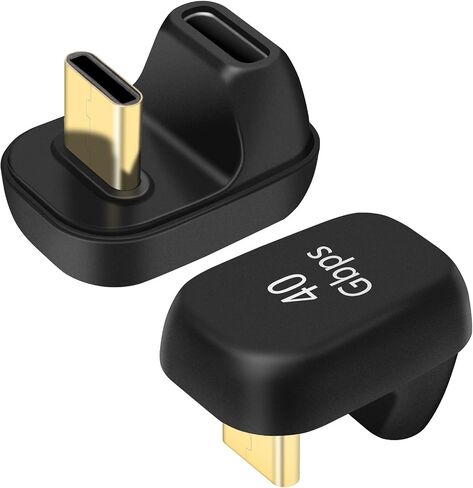 USB C 180 Degree Angled Adapter, U-Shaped USB-C 4.0 Male to Female Adapters, Type-C 40Gbps Angled Data Transfer Connector Compatible for Samsung, MacBook and More in Kuwait