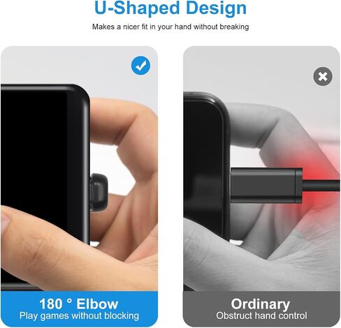 USB C 180 Degree Angled Adapter, U-Shaped USB-C 4.0 Male to Female Adapters, Type-C 40Gbps Angled Data Transfer Connector Compatible for Samsung, MacBook and More in Kuwait