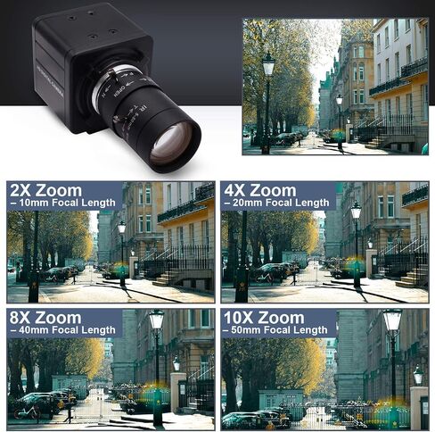 SVPRO 4K Webcam with Zoom Lens, HD Manual Focus 4K 30fps Close-up Camera with 2.8-12mm Varifocal Lens, 4X Optical Zoom External PC Camera for Windows, Linux, Android, Mac OS, Raspberry Pi in Kuwait