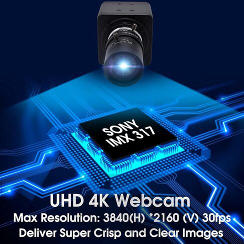 SVPRO 4K Webcam with Zoom Lens, HD Manual Focus 4K 30fps Close-up Camera with 2.8-12mm Varifocal Lens, 4X Optical Zoom External PC Camera for Windows, Linux, Android, Mac OS, Raspberry Pi in Kuwait