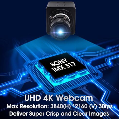 SVPRO 4K Ultra HD Webcam USB Digital Industrial Camera with CS Mount 5-50mm Telephoto Zoom Manual Lens UVC Free Drive,10X Optical Zoom Video Camera with Sony IMX317 Sensor in Kuwait