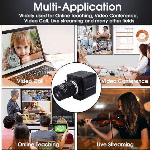 SVPRO 4K Ultra HD Webcam USB Digital Industrial Camera with CS Mount 5-50mm Telephoto Zoom Manual Lens UVC Free Drive,10X Optical Zoom Video Camera with Sony IMX317 Sensor in Kuwait