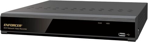 Seco-Larm DRN-104-2TB Enforcer 4K مسجل فيديو شبكي، 4 قنوات، 2 تيرابايت HDD، التوصيل والتشغيل، منافذ PoE مدمجة، ترميز ثلاثي الدفق، تسجيل العرض المباشر وتشغيله، وظائف الذكاء الاصطناعي المدعومة in Kuwait