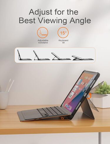 حافظة Kibbol iPad Pro مقاس 11 بوصة مع لوحة مفاتيح (الجيل الرابع-2022)، سهلة الاقتران، لوحة تتبع متعددة اللمس، إضاءة خلفية بـ 7 ألوان، حامل عمودي، غطاء لوحة مفاتيح قابل للفصل لجهاز iPad Air الجيل الرابع والخامس، أسود in Saudi Arabia