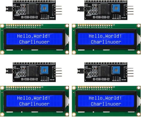 Weewooday 8 قطع IIC/ I2C/ TWI LCD محول الواجهة التسلسلية ووحدة LCD عرض الإضاءة الخلفية متوافق مع Arduino R3 MEGA2560 (أزرق، LCD 2004 20 x 4) in Kuwait