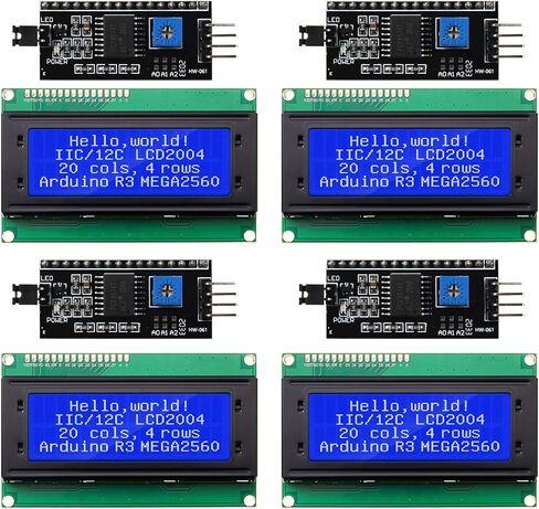 Weewooday 8 قطع IIC/ I2C/ TWI LCD محول الواجهة التسلسلية ووحدة LCD عرض الإضاءة الخلفية متوافق مع Arduino R3 MEGA2560 (أزرق، LCD 2004 20 x 4) in Kuwait