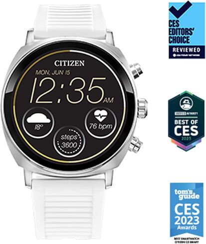 Citizen CZ Smart PQ2 41MM Unisex Smartwatch with YouQ App with IBM Watson® AI and NASA research, Wear OS by Google, HR, GPS, Fitness Tracker, Amazon Alexa™, iPhone Android Compatible, IPX6 Rating in Saudi Arabia