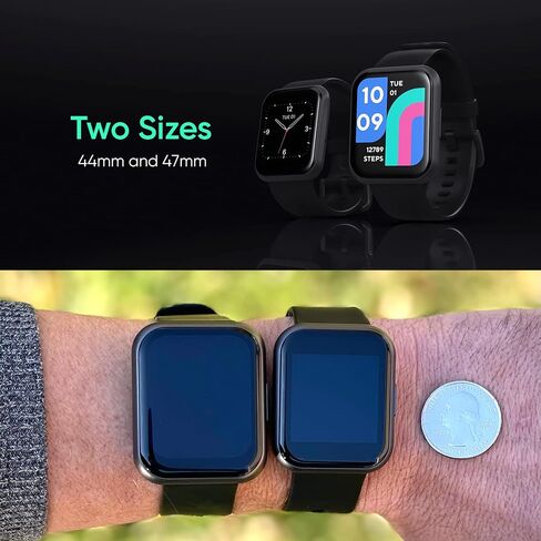WYZE Smart Watch 47mm, 1.75" Touch Screen Aluminum Smartwatch for Android and iOS Phones Fitness Tracker with Heart Rate, Blood Oxygen/Sleep Monitor, IP68 Waterproof Watch, Black (Renewed) in Saudi Arabia