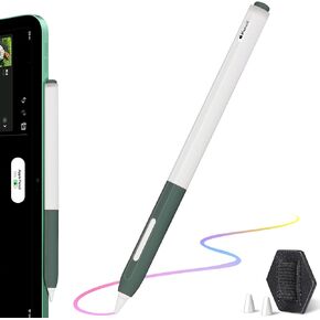 غطاء قلم Senose متوافق مع حافظة قلم Apple الجيل الأول، غطاء حماية من السيليكون لقلم Apple الجيل الأول، [يتضمن غطاءين من السيليكون وحامل قلم رصاص] - أسود