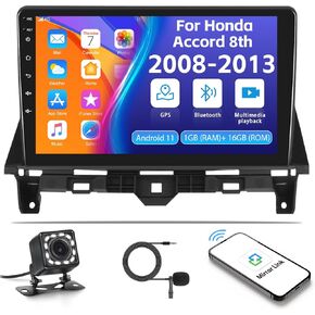Android 10 Car Stereo for Honda Accord 8th 2008-2013,10" Touch Screen Car Stereo Radio in-Dash Navigation GPS Head Units with Bluetooth Mirror Link WiFi FM/RDS SWC+Backup Camera+Mic in Saudi Arabia