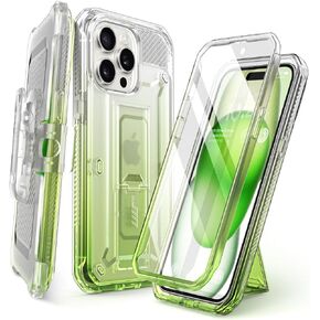 SUPCASE for iPhone 15 Pro Max Case with Stand & Screen Protector, Black | Detachable Belt Clip, Military-Grade Protection, Full Body Heavy Duty Phone Case for iPhone 15 Pro Max, Unicorn Beetle Pro in Saudi Arabia