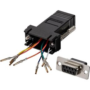StarTech.com DB9 to RJ45 Modular Adapter - F/F - Serial adapter - DB-9 (F) to RJ-45 (F) - GC98FF, Black in Kuwait