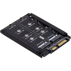 cablecc B+M Key Socket 2 M.2 NGFF (SATA) SSD to 2.5 SATA Adapter Card Adapter with Black Metal Case in Kuwait