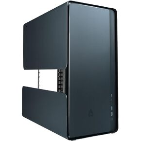حافظة كمبيوتر AZZA CAST - برج متوسط ​​ATX بأجنحة من الألومنيوم وألواح أمامية شبكية ولوحة، وهيكل مفتوح بإطار قابل للفصل وتصميم خارجي قابل للتخصيص، ودعم مشعاع 360 مم، ومروحة خلفية ARGB مقاس 120 مم - أبيض
