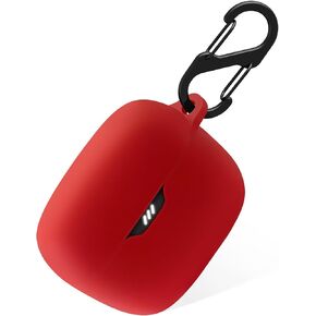 حافظة سيليكون Geiomoo لسماعات JBL Tune Buds، غطاء واقي مزود بحلقة تسلق (أسود) in Kuwait