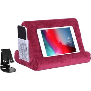 2pcs Multi-Angle Tablet Holder Cushion Stand with Net Pocket & Black Color Phone Stands Upgraded Tablet Pad Support for Phone,Pad,Books (Blue) in Kuwait