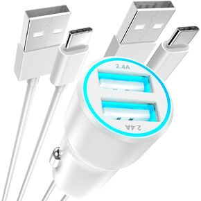 [معتمد من Apple MFi] شاحن سيارة iPhone 15، محول شاحن سيارة USB مزدوج المنفذ 4.8A شحن سريع مع 2 كابل USB إلى USB C متوافق مع iPhone 15/15 Plus/15 Pro/15 Pro Max، iPad Pro/Air/Mini in Kuwait