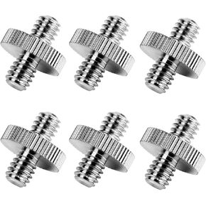 6 عبوات من المحولات القياسية الدولية 1/4"-20 ذكر إلى 1/4"-20 ذكر محول برغي ثلاثي القوائم قياسي محول برغي الكاميرا، مصنوعة بدقة in Kuwait
