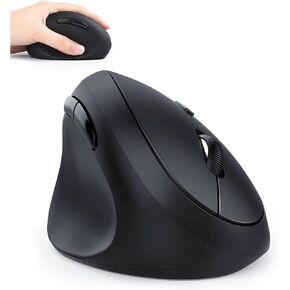 Left-Handed Mouse, 2.4GHz Wireless Left Hand Ergonomic Vertical Mouse with USB Receiver and 3 Adjustable DPI, Compatible for Windows 7/8 / 10, XP, Vista - Black in Kuwait