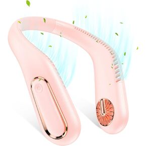 مروحة الرقبة المحمولة من MATEPROX، مروحة تبريد بدون شفرات تعمل ببطارية 4000 مللي أمبير في الساعة، 2023 مراوح شخصية جديدة يمكن ارتداؤها بدون استخدام اليدين مع 3 سرعات تويست 360 درجة وقابلة لإعادة الشحن عبر USB للأماكن الداخلية والخارجية والرياضة - وردي in Kuwait