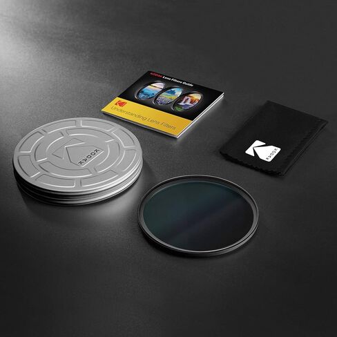فلتر KODAK IR ذو الكثافة المحايدة ND16 يوقف التعرض الزائد ويقلل من عمق المجال ويلتقط الحركة ويقلل من الأشعة تحت الحمراء لدقة اللون، نحيف، زجاج نانو متعدد الطبقات 16 طبقة مع دليل صغير | 49 ملم in Kuwait