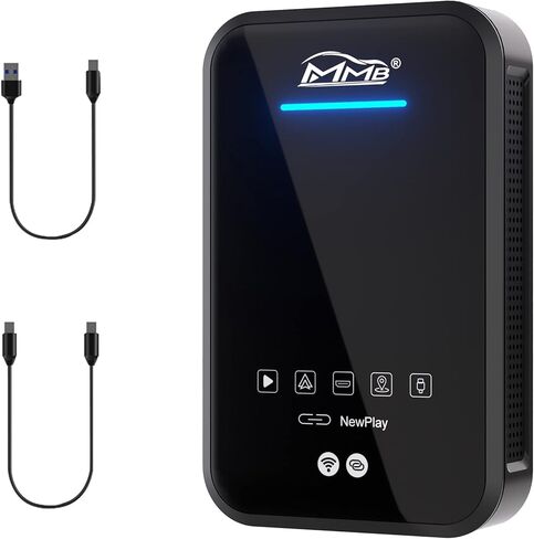 صندوق فيديو كاربلاي لاسلكي 3rd من ام ام بي، صندوق كاربلاي ايه اي مع نظام اندرويد 11، 4+64GB، اندرويد تلقائي، مخرج HDMI، نظام تحديد المواقع المدمج، يدعم فقط السيارة مع كاربلاي سلكي او اي ام in Kuwait