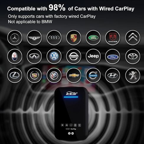 صندوق فيديو كاربلاي لاسلكي 3rd من ام ام بي، صندوق كاربلاي ايه اي مع نظام اندرويد 11، 4+64GB، اندرويد تلقائي، مخرج HDMI، نظام تحديد المواقع المدمج، يدعم فقط السيارة مع كاربلاي سلكي او اي ام in Kuwait