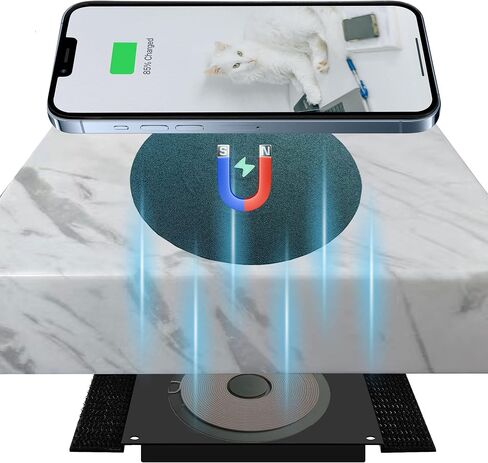 WLICNE Magnetic Invisible Wireless Charger 8-30MM, Under Desk 15W Furniture Wireless Charging Pad for Magsafe iPhone 14/13/ 12/airpods3 and Android Phone Wireless Charging(with PD Adapter) in Saudi Arabia