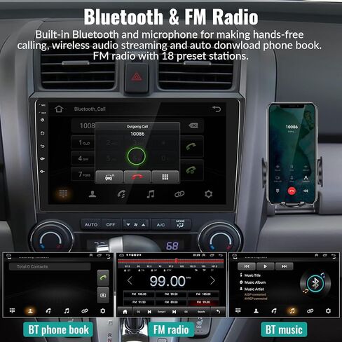 ستيريو سيارة Android 10 لسيارة Honda Accord 8th 2008-2013، 10 بوصة تعمل باللمس وراديو ستيريو للسيارة داخل لوحة القيادة ونظام تحديد المواقع العالمي (GPS) مع وصلة مرآة بلوتوث واي فاي FM/RDS SWC+كاميرا احتياطية + ميكروفون in Saudi Arabia