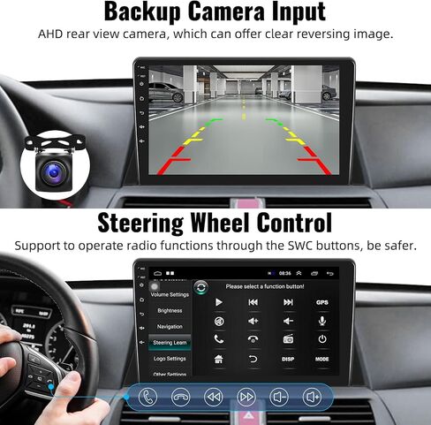 ستيريو سيارة Android 10 لسيارة Honda Accord 8th 2008-2013، 10 بوصة تعمل باللمس وراديو ستيريو للسيارة داخل لوحة القيادة ونظام تحديد المواقع العالمي (GPS) مع وصلة مرآة بلوتوث واي فاي FM/RDS SWC+كاميرا احتياطية + ميكروفون in Saudi Arabia