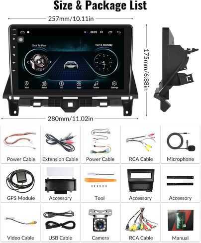 ستيريو سيارة Android 10 لسيارة Honda Accord 8th 2008-2013، 10 بوصة تعمل باللمس وراديو ستيريو للسيارة داخل لوحة القيادة ونظام تحديد المواقع العالمي (GPS) مع وصلة مرآة بلوتوث واي فاي FM/RDS SWC+كاميرا احتياطية + ميكروفون in Saudi Arabia