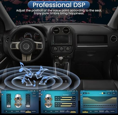 راديو سيارة Android 11 2G+32G لسيارة Jeep Patriot Compass 2010-2016، شاشة لمس IPS 1280x800 10.1 بوصة مع Carplay لاسلكي وAndroid Auto، مع GPS 5.0 Bluetooth SWC WiFi DSP لراديو Jeep Patriot in Kuwait