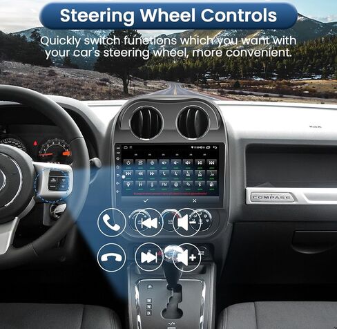 راديو سيارة Android 11 2G+32G لسيارة Jeep Patriot Compass 2010-2016، شاشة لمس IPS 1280x800 10.1 بوصة مع Carplay لاسلكي وAndroid Auto، مع GPS 5.0 Bluetooth SWC WiFi DSP لراديو Jeep Patriot in Kuwait