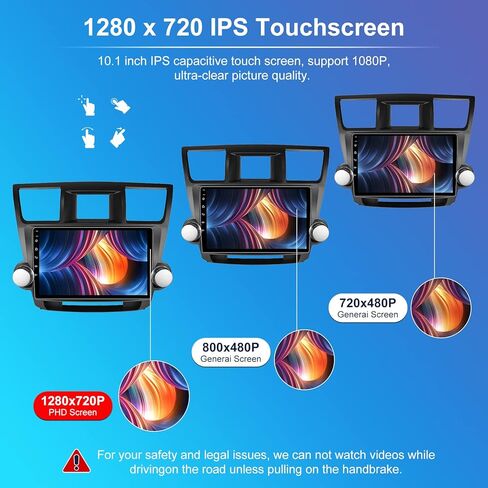 10.1 بوصة 4+32 جيجابايت راديو السيارة ستيريو لتويوتا هايلاندر 2008-2014 أندرويد 13 كاربلاي أندرويد شاشة تعمل باللمس مع نظام تحديد المواقع 48EQ النسخ المتطابق الخلفي 1080P SWC (مع نظام JBL) in Kuwait