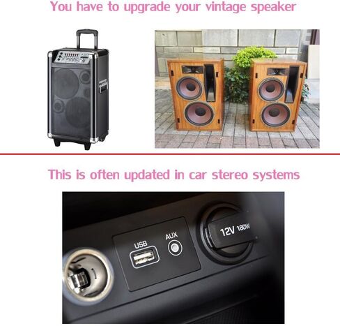 مستقبل بلوتوث يو اس بي من كيو اوفوين، محول صوت لاسلكي مجموعة سيارة مستقبل موسيقى بلوتوث نظام صوت سيارة منزلي/سيارة، جهاز محمول للسبور، (Aux in) مع كابل 3.5 مم in Kuwait