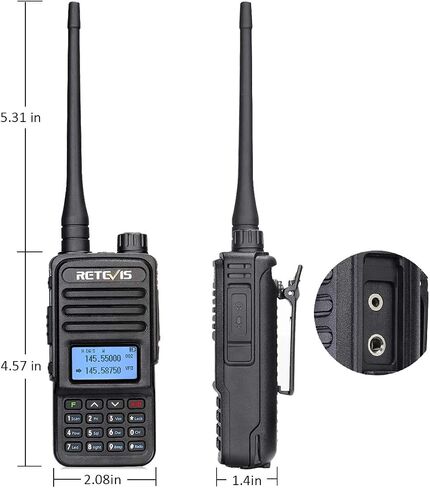 Retevis RT85 Walkie Talkies Long Range, Dual Band 200 Channels High Power 2 Way Radios, DTMF Remote Stun ANI Handheld Two Way Radio Rechargeable, for Hiking Hunt(2 Pack) in Kuwait
