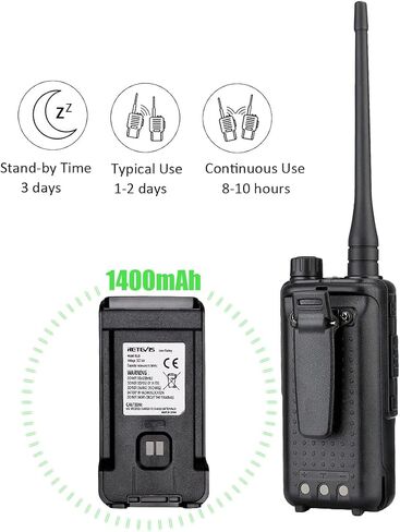Retevis RT85 Walkie Talkies Long Range, Dual Band 200 Channels High Power 2 Way Radios, DTMF Remote Stun ANI Handheld Two Way Radio Rechargeable, for Hiking Hunt(2 Pack) in Kuwait