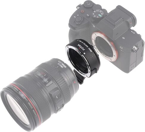 FocusFoto Electronic Full Frame Auto Focus Adapter Ring for Canon EOS EF EF-S Lens Compatible with Sony E Mount NEX-7 6 5 A7 A7S A7R II Camera Body (EOS-NEX IV) in Saudi Arabia