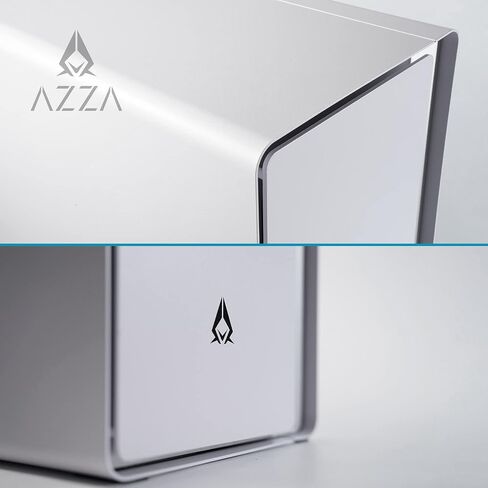 حافظة كمبيوتر AZZA CAST - برج متوسط ​​ATX بأجنحة من الألومنيوم وألواح أمامية شبكية ولوحة، وهيكل مفتوح بإطار قابل للفصل وتصميم خارجي قابل للتخصيص، ودعم مشعاع 360 مم، ومروحة خلفية ARGB مقاس 120 مم - أبيض in Kuwait