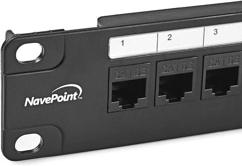 NavePoint 24-Port CAT6 UTP Patch Panel 1U with Keystones, Black in Saudi Arabia