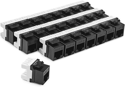 NavePoint 24-Port CAT6 UTP Patch Panel 1U with Keystones, Black in Saudi Arabia