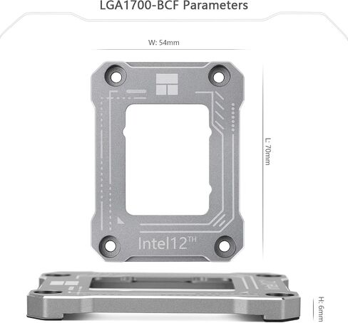مشبك مضاد للانحناء من الجيل الثاني عشر/الثالث عشر LGA1700 من Thermalright Intel، لوحة ضغط منحنية، مشبك تثبيت وحدة المعالجة المركزية، مجهز بالكامل وثابت بدون تركيب أثر (رمادي) in Kuwait