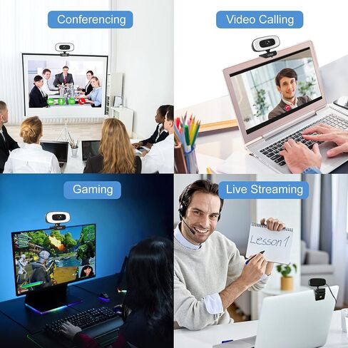 كاميرا ويب ELITUN 2K مع ضوء وحامل ثلاثي القوائم، وكاميرا ويب فائقة الدقة لبث مكالمات الفيديو والمؤتمرات، وكاميرا USB واسعة الزاوية لأجهزة الكمبيوتر المكتبية وأجهزة الكمبيوتر المحمول Mac، وميكروفون إلغاء الضوضاء، والتوصيل والتشغيل in Kuwait