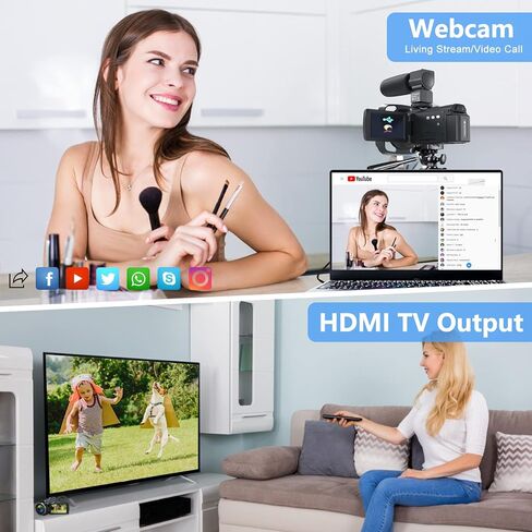 كاميرا فيديو Aasonida 4K، كاميرا فيديو رقمية واي فاي بدقة 48 ميجابكسل، مسجل فيديو تكبير 16X، كاميرا تسجيل فيديو للرؤية الليلية بالأشعة تحت الحمراء مع مثبت ميكروفون، غطاء عدسة، شاحن بطارية، بطاريتان in Kuwait