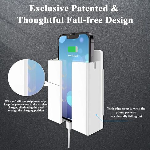 LANBON P2 Wireless Charger Wall Mount for Bedside/Sofa/Desktop/Garage/Kitchen,15W Fast Charging Station Wall Phone Holder Compatible with iPhone,Samsung,Android,Qi-Enabled Wireless Charge Phone in Saudi Arabia