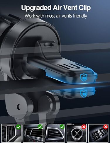 لشاحن MagSafe Car Mount Charger، شاحن سيارة لاسلكي بقدرة 15 وات، حامل هاتف مغناطيسي للسيارة بفتحة تهوية لسلسلة iPhone 15/14/13/12، مغناطيس N52 قوي، جلد PU، شريحة ذكية، شحن سريع، مع محول in Kuwait